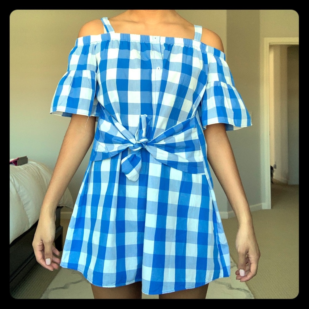 Zara Girls’ Casual Collection Blue Checkered Dress